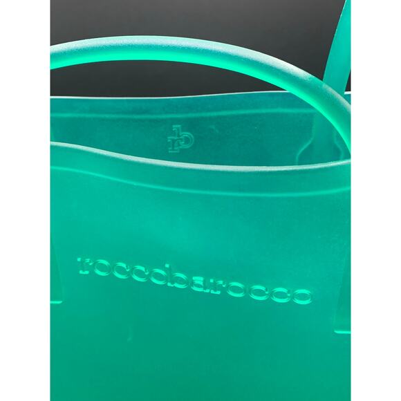 Italian Roccobarocco Green Jelly Tote Bag 1990 Y2K Fashion - Picture 14 of 16